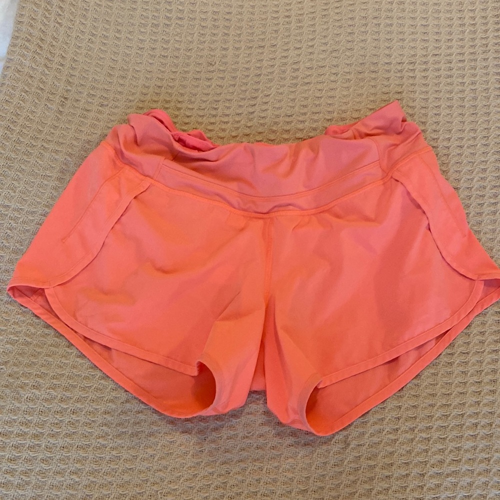Bright neon Orange lululemon shorts